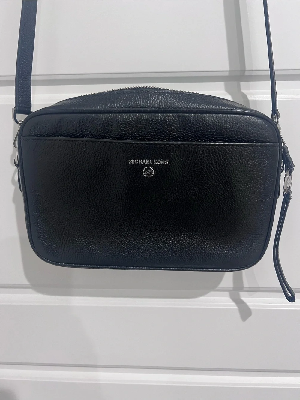Michael Kors Black Pebbled Leather Camera Bag